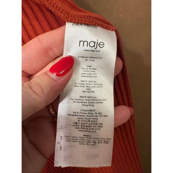 MAJE Milan Longline Ribbed Cardigan - Picture 7 of 8